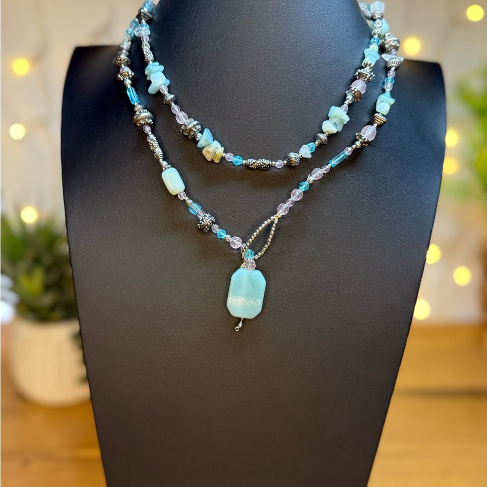 Cookie Lee Multi-Colored Gemstone & Glass Bead Necklace